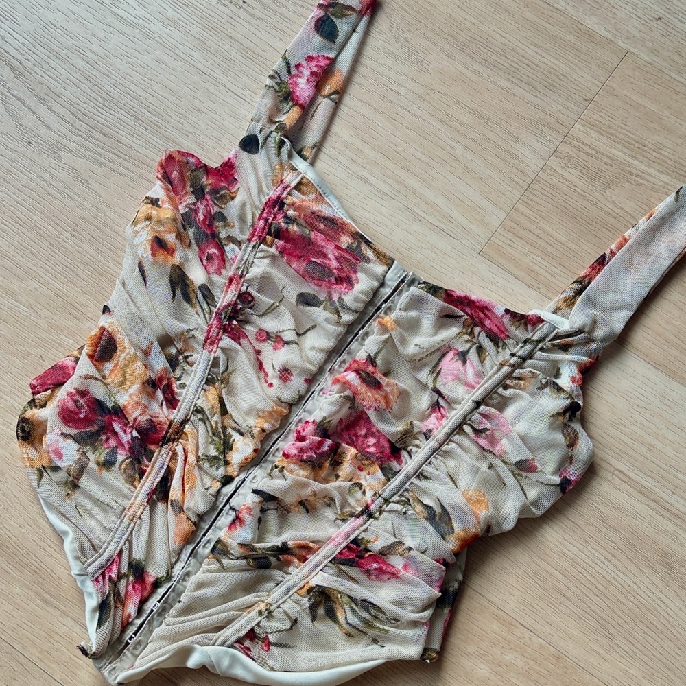 BN Fashion Nova Floral Bustier